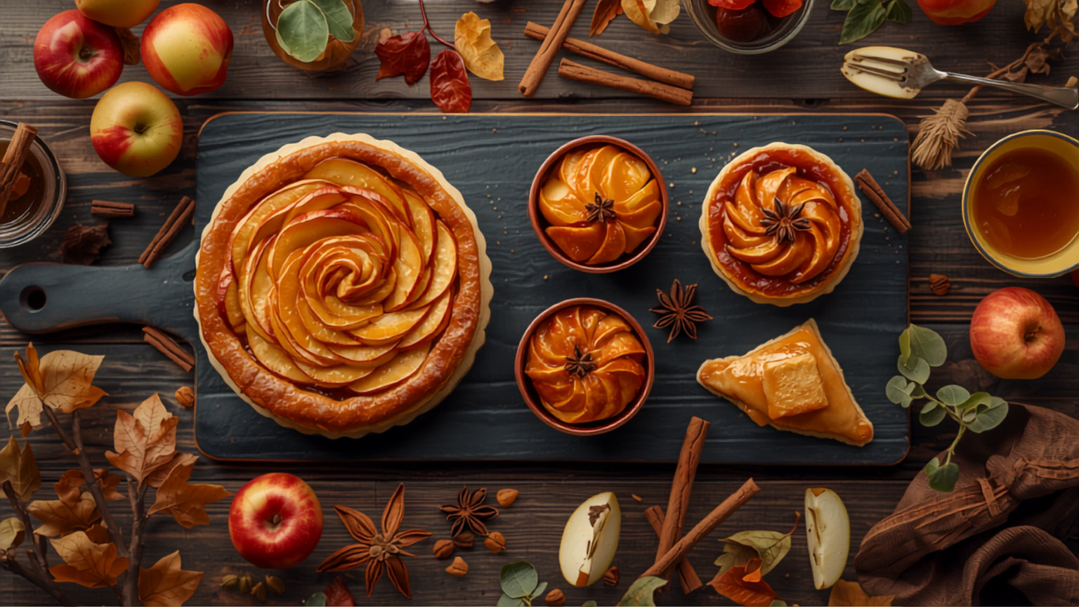 Assortiment de desserts sur une planche en ardoise