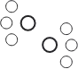 Neuf cercles noirs sur fond clair, deux plus gros en diagonale, ambiance team building cuisine chez Salt & Pepper Dijon.
